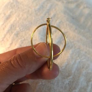 Double hoop gold earrings